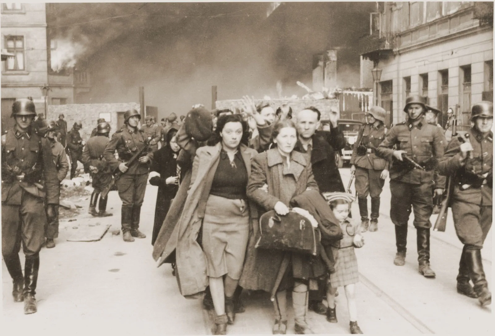 Jews from the Warsaw Ghetto being deported to Treblinka